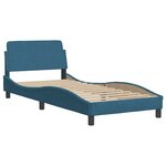 vidaXL Cadre de lit avec tête de lit Dover bleu 90x200 cm velours