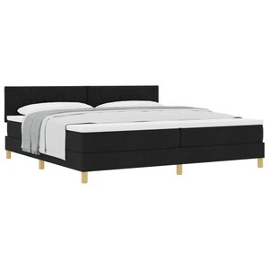 vidaXL Lit à ressorts avec coussin Noir 200 x 200 cm tissu