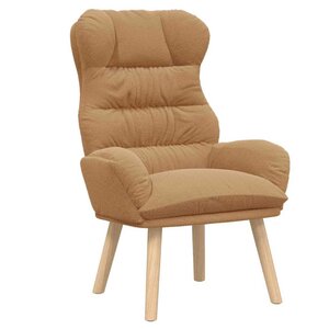 Fauteuil Relaxant Beige en Tissu Immitation Laine Bouclée