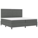 vidaXL Lit à ressorts avec matelas gris foncé 200x200 cm tissu