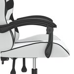 vidaXL Chaise de jeu pivotante Blanc et noir Similicuir