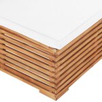vidaXL Canapé central de jardin avec coussin crème Bois de teck solide