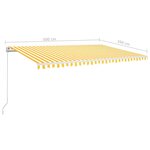 vidaXL Auvent manuel rétractable avec LED 500x350 cm Jaune et blanc
