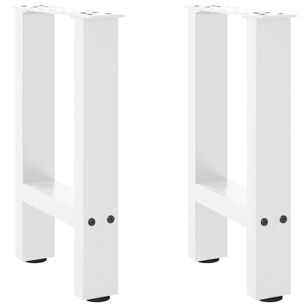 vidaXL Pieds de table basse Blanc 2 pièces 28 x (42-43) cm Acier