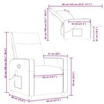 vidaXL Fauteuil de massage inclinable Taupe Tissu