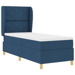 vidaXL Lit à ressorts avec matelas gris foncé 90x190 cm Bleu