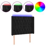 vidaXL Tête de lit à LED Noir 93x16x118/128 cm Velours