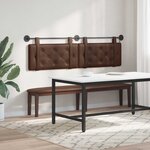 vidaXL Tête de lit suspendue Avec lumière LED Marron Simili cuir