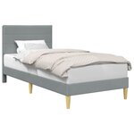 vidaXL Cadre de lit avec tête de lit Gris clair 90 x 200 cm Tissu