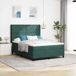 vidaXL Lit à ressorts avec tête de lit Vert foncé 160 x 200 cm Velours