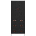 vidaXL Haut Armoire Chêne noir 69 5 x 34 x 180 cm Bois d'ingénierie