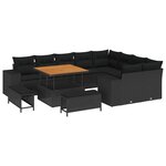 vidaXL Ensemble de canapé de jardin 12 Pièces Noir 100 x 100 x 71 cm