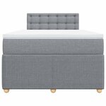 vidaXL Sommier à lattes de lit avec matelas Gris clair 120x200cm Tissu