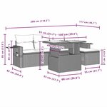 vidaXL Salon de jardin 6 Pièces avec coussins gris clair résine tressée