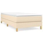 vidaXL Cadre de lit crème 90x200 cm tissu
