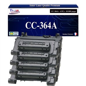 T3AZUR -4x Toners compatibles avec HP CC364A / CE390A (64A/90A) pour HP Laserjet M601 M601DN M601N M602 M602DN M602N