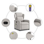 vidaXL Fauteuil de massage inclinable gris nuage tissu