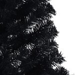 vidaXL Demi sapin de Noël artificiel avec support Noir 180 cm PVC