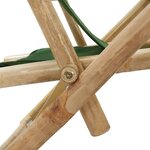 vidaXL Chaise de relaxation inclinable Vert Bambou et tissu