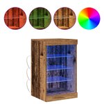 Buffet vidaXL avec lumières LED Bois ancien 41x37x67 cm