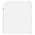 vidaXL Tables de chevet murales avec lumières LED 2 Pièces blanc