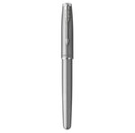 Parker sonnet essentiel stylo roller  acier  recharge noire pointe fine  coffret cadeau