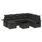 vidaXL Salon de jardin 8 Pièces avec coussins noir résine tressée