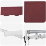 vidaXL Auvent Rétractable Bordeaux 400 x 200 cm Polyester et Aluminium
