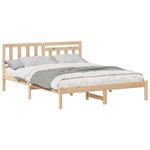 vidaXL Cadre de lit avec tête de lit Marron 150 x 200 cm Pin massif