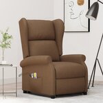 vidaXL Fauteuil de massage Marron Tissu