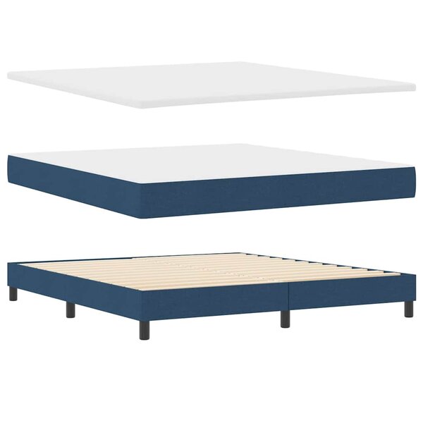 vidaXL Lit boxspring avec matelas avec matelas Bleu 180 x 200 cm