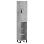 vidaXL Buffet haut Gris béton 34 5x34x180 cm Bois d'ingénierie