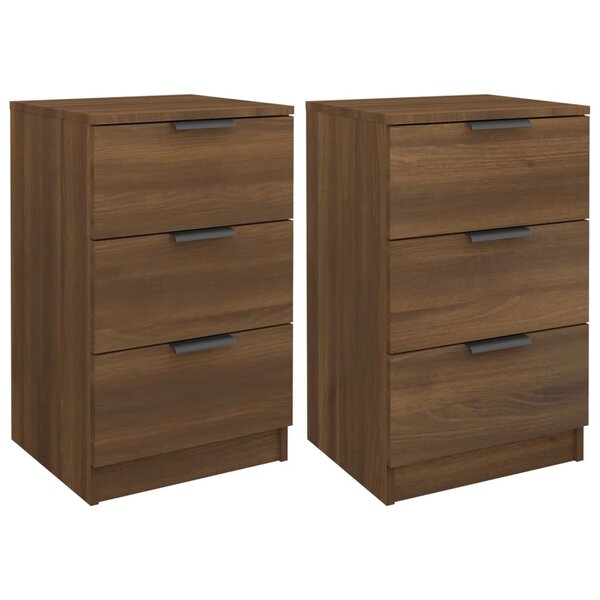 vidaXL Tables de chevet 2 Pièces Chêne marron 40x36x65 cm