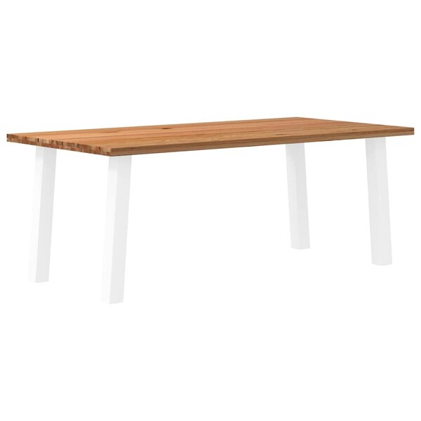 vidaXL Table à manger marron clair bois de chêne massif rectangulaire