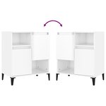 vidaXL Buffets 3 Pièces blanc brillant 60x35x70 cm bois d'ingénierie
