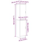 vidaXL Buffet Gris béton MDF finition effet béton Standard Portes