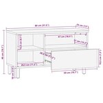 Meuble TV vidaXL 80x33 5x46 cm en bois d'acacia massif