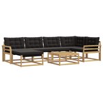 vidaXL Ensemble de canapés d'extérieur 7 pc Blanc et noir