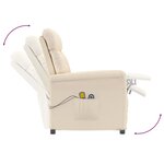 vidaXL Fauteuil inclinable de massage électrique Beige Microfibre