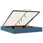 VidaXL Cadre de lit ottoman avec matelas bleu foncé 180x200 cm velours