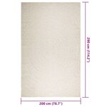 vidaXL Tapis ZIZUR crème 200x290 cm aspect de jute intérieur extérieur