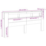 vidaXL Tête de lit à LED chêne fumé 220x18 5x103 5cm bois d'ingénierie