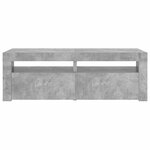 vidaXL Meuble TV avec lumières LED gris béton 120x35x40 cm