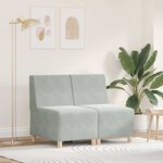 vidaXL Unité de Sofa Modulaire Sans Accoudoirs 2 Pièces Gris clair