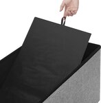 Banc de rangement 80 litres coffre boîte pouf pliable en tissu façon lin charge 300 kg pour salon chambre couloir gris clair 12_0004130