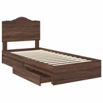 vidaXL Lit de Rangement Chêne brun 90 x 200 cm Bois d'ingénierie