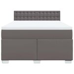 vidaXL Sommier à lattes de lit avec matelas Gris 160x200 cm Similicuir