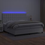 vidaXL Sommier à lattes de lit avec matelas et LED Blanc 200x200 cm