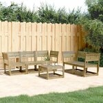 vidaXL Salon de jardin 5 Pièces bois de pin imprégné