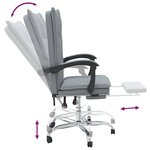 Chaise fauteuil siège pivotante de inclinable de bureau informatique étude clair tissu gris 02_0024236